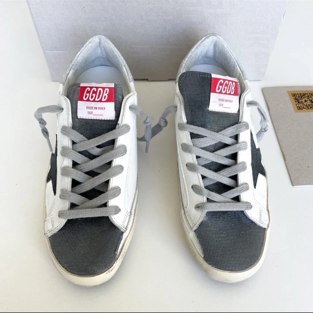 Golden Goose Superstar Mixed Media Checkered Low-Top Sneakers - Picture 6 of 12